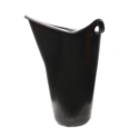 The image showcases the Portamix Mega Hippo Liner, a sleek black plastic liner designed for optimal compatibility with both the Mega Hippo and Pelican Products. Set against a transparent background, which appears white on most embedded webpages, the liner stands out prominently. Its glossy surface reflects ambient light, emphasizing its flexibility and design tailored for easy cleanup. The liner's shape suggests its perfect fit inside the machine's canister, ensuring a seamless integration for efficient mixing and cleaning processes. The overall presentation highlights the liner's simplicity, functionality, and modern design.